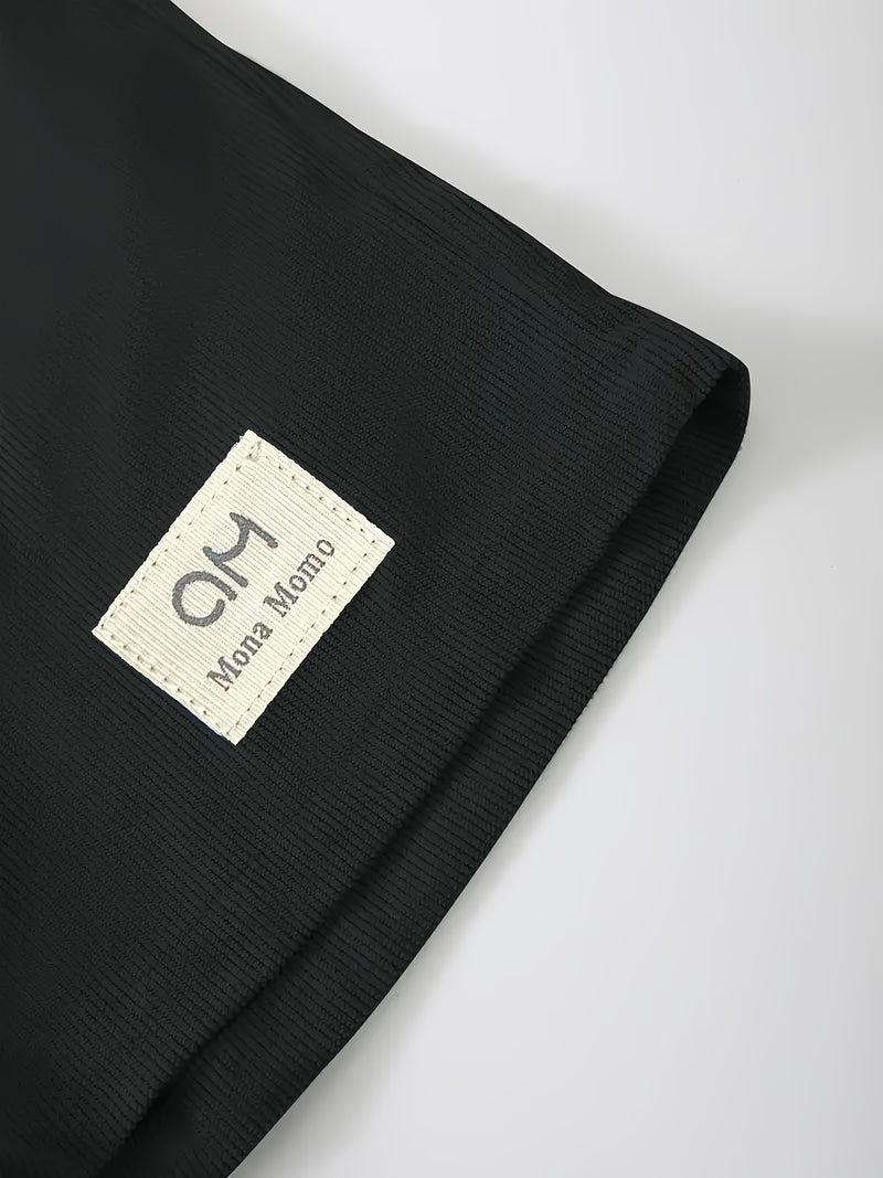 Men's Casual Shorts, Corduroy Drawstring Single-piece Shorts.