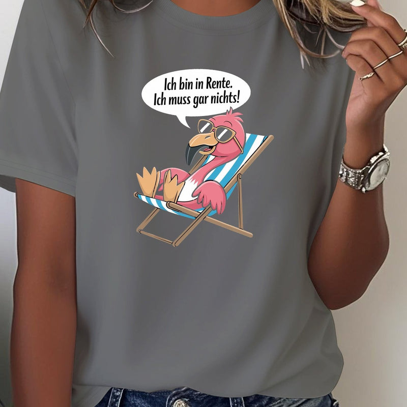 Humorous German Saying Flamingo Chill Women'S Cozy Tee.
