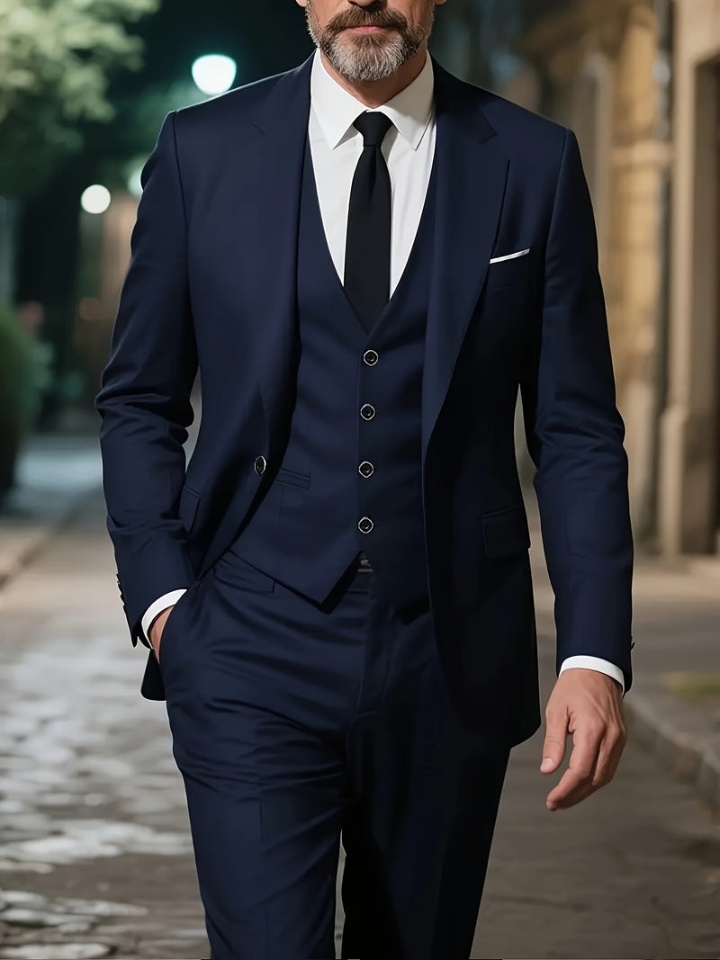 Men's Three-Piece Suit, Large Size, Includes Suit Trousers.