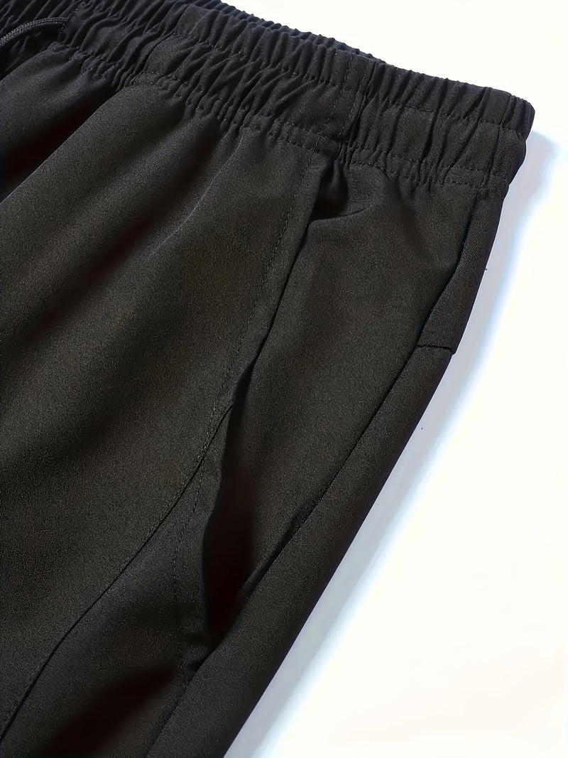 3pcs Men's Athletic Pants - Quick-Dry Drawstring Fitness Joggers.