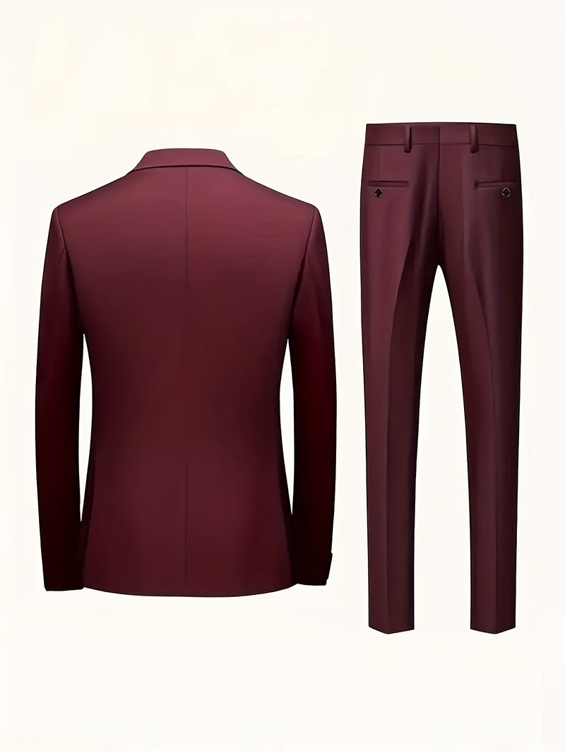 Men's 2pcs Wedding Suit Set Slim Fit Business Suit Jacket,Classic Pants.