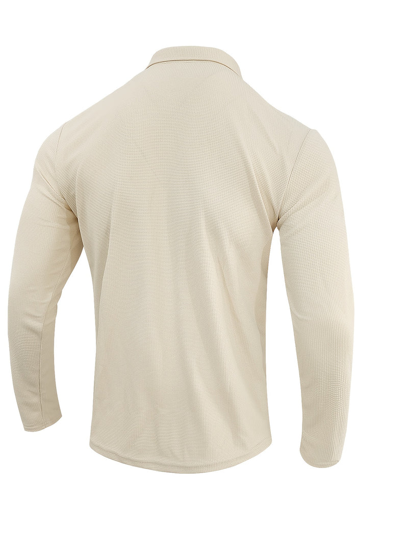 Trendy collar! Men's sports suit zipper design, preferred for daily outings.