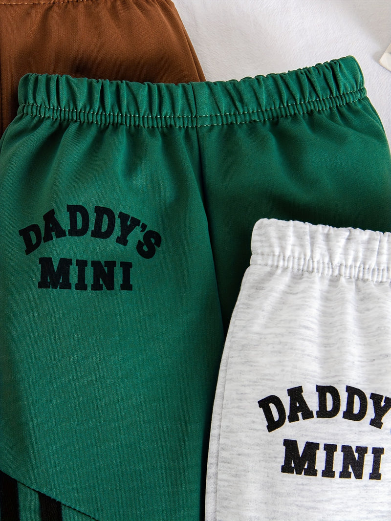 3pcs Toddler's Letter BROOKLYN Print Sweatpants.