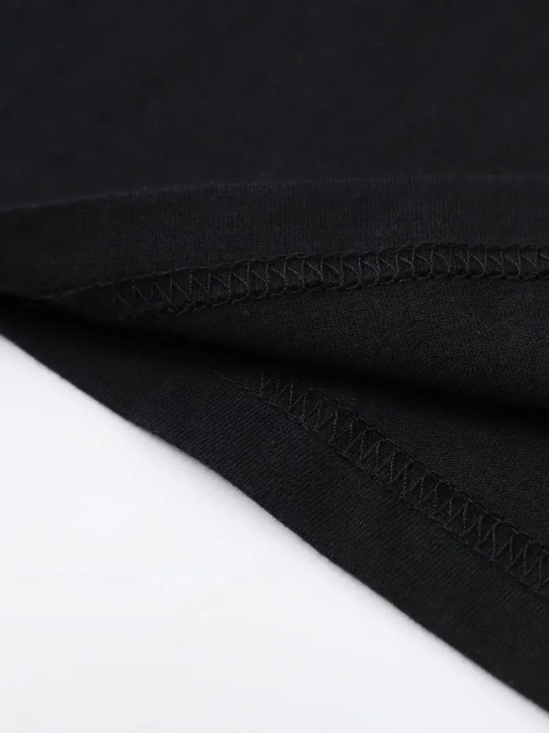 Men's Casual Versatile Trendy Round Neck Heavyweight Cotton T-Shirt.