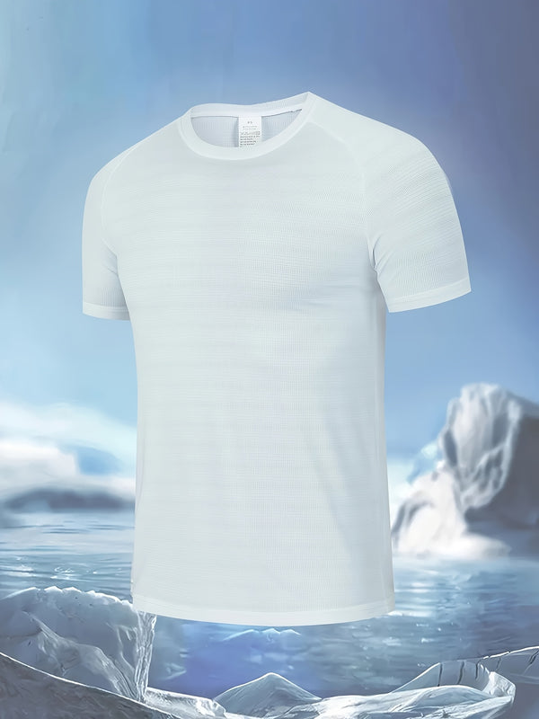 Men's Quick-Dry Ice Cooling Short Sleeve T-Shirt.