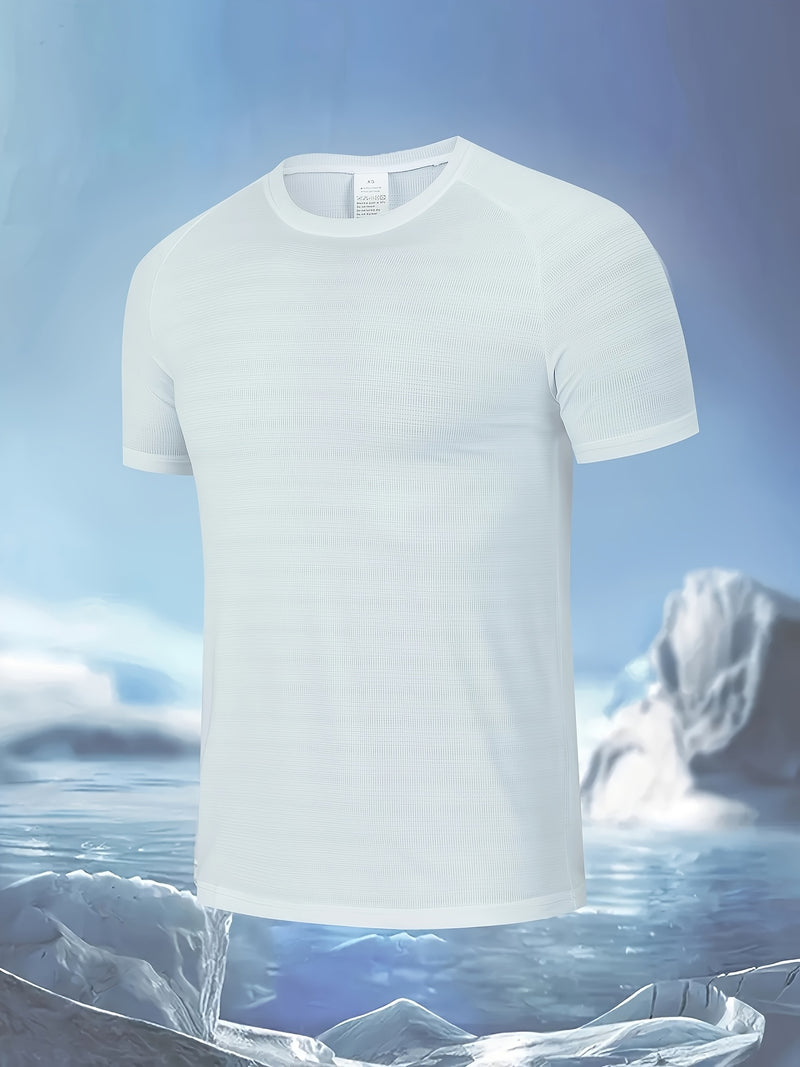 Men's Quick-Dry Ice Cooling Short Sleeve T-Shirt.