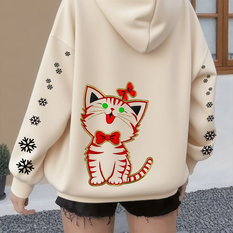 Women’s Kitten Butterfly Cat Paw Print Hoodie.