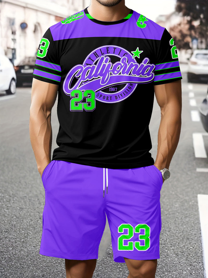 Casual Shorts Men's Trendy 2pcs Set.