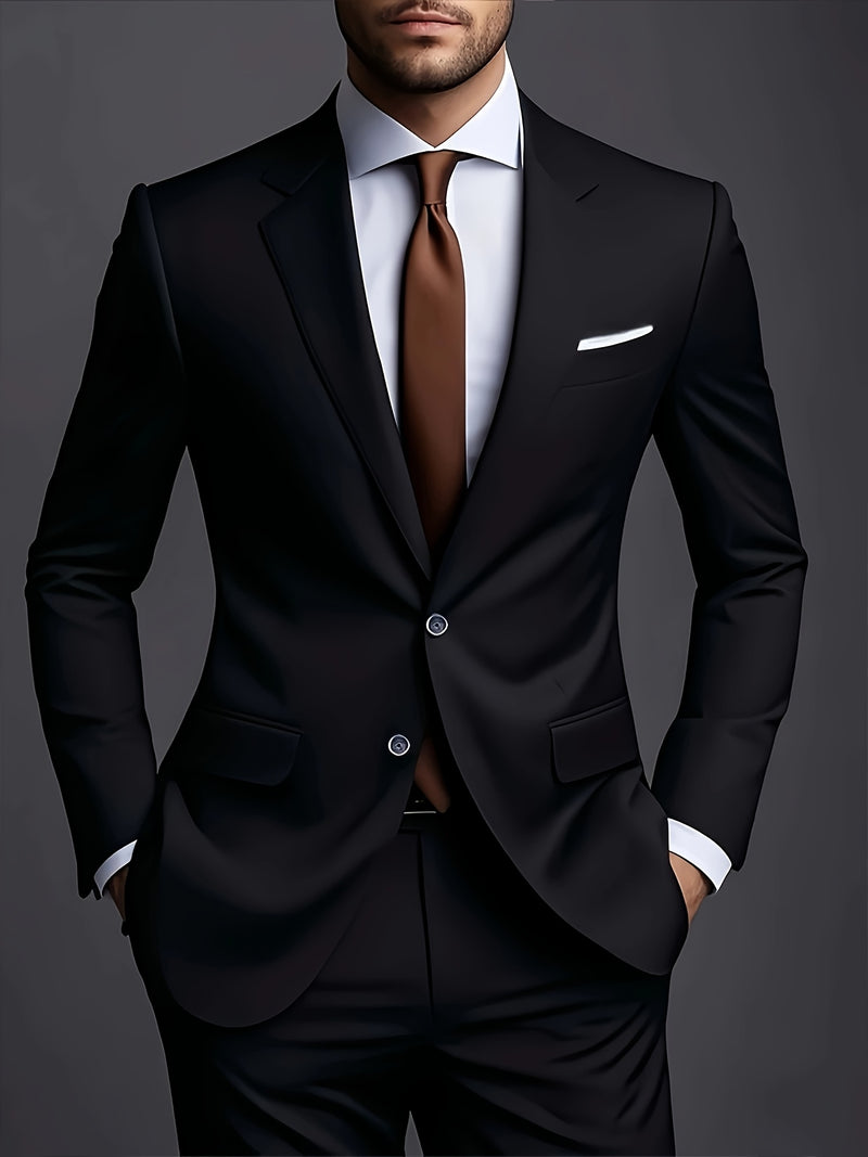 Men's Premium New Two-Piece Suit, Suitable for Weddings, Parties.