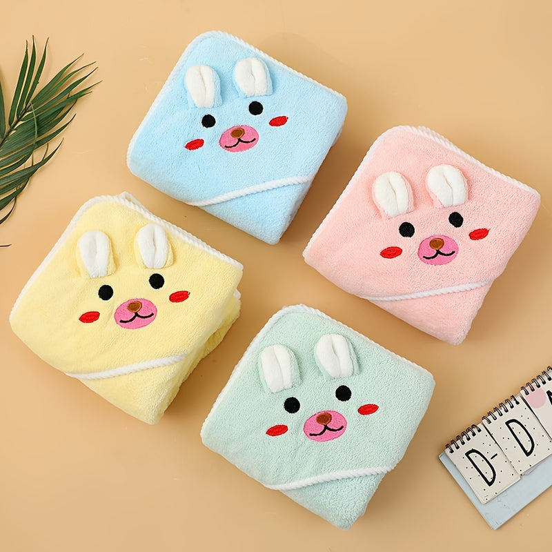 Baby's Animal Pattern Hooded Bathrobe, Multi-functional & Highly Absorbent.