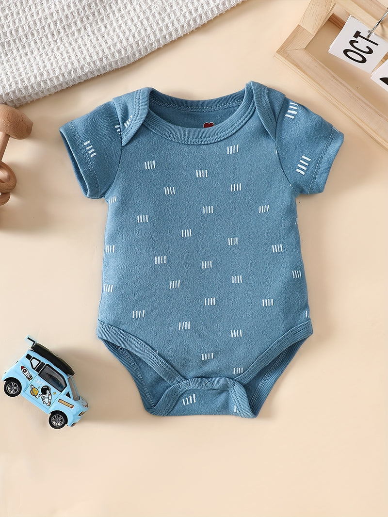 3pcs Newborn Baby Boy Romper Set, Soft, Breathable, and Comfortable.