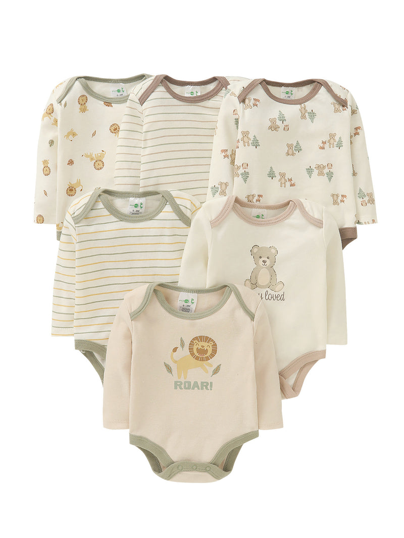 6pcs Set Newborn Infant Triangle Long-Sleeved Romper.