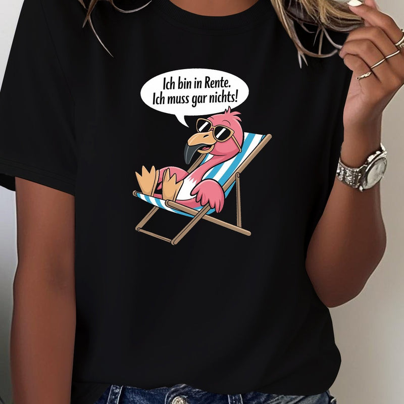 Humorous German Saying Flamingo Chill Women'S Cozy Tee.
