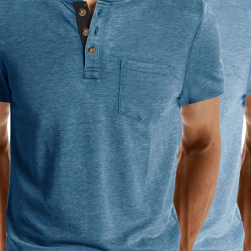 2pcs Set of Stylish Short-Sleeve T-Shirts for Men.