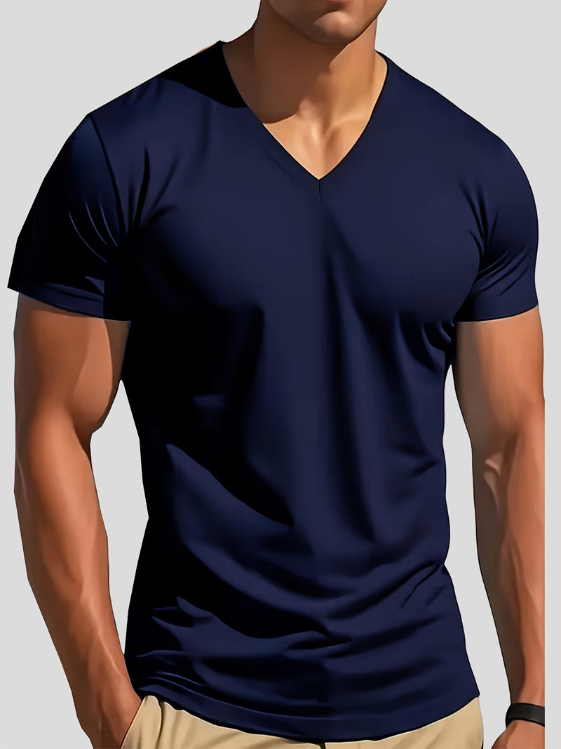 3pcs Men's V-Neck T-Shirts.