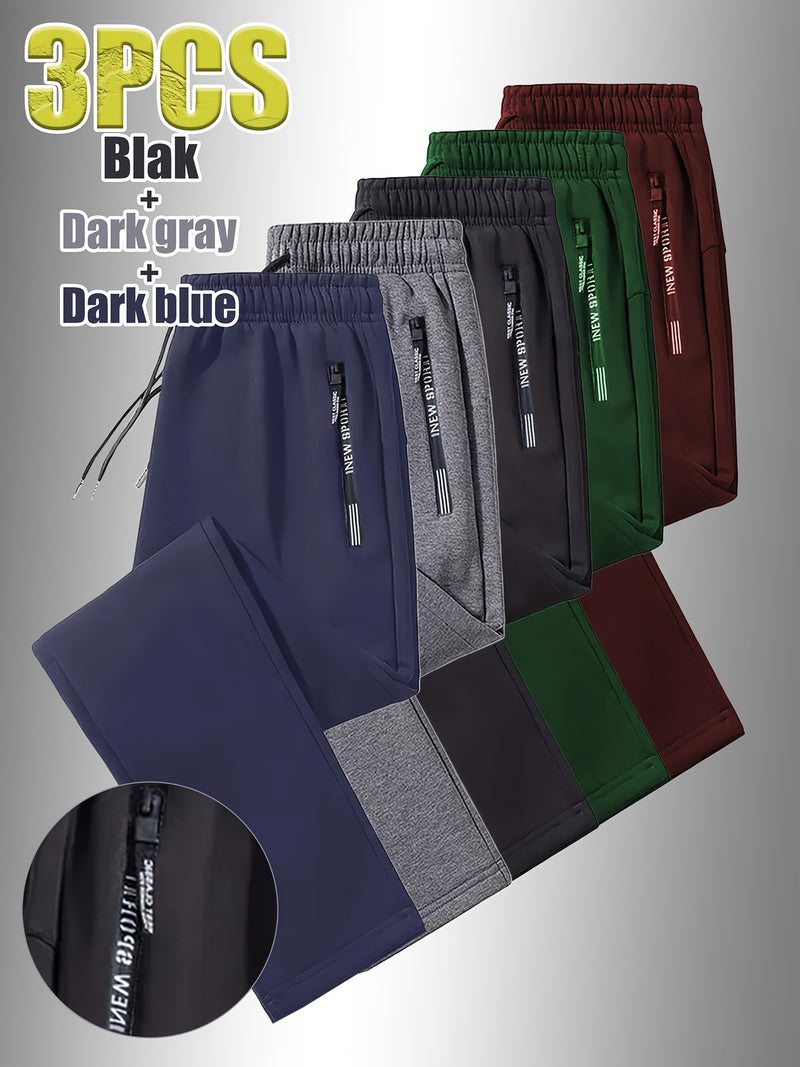 3pcs Men's Fashion Casual Jogger Set, Soft and Comfortable Fabric.