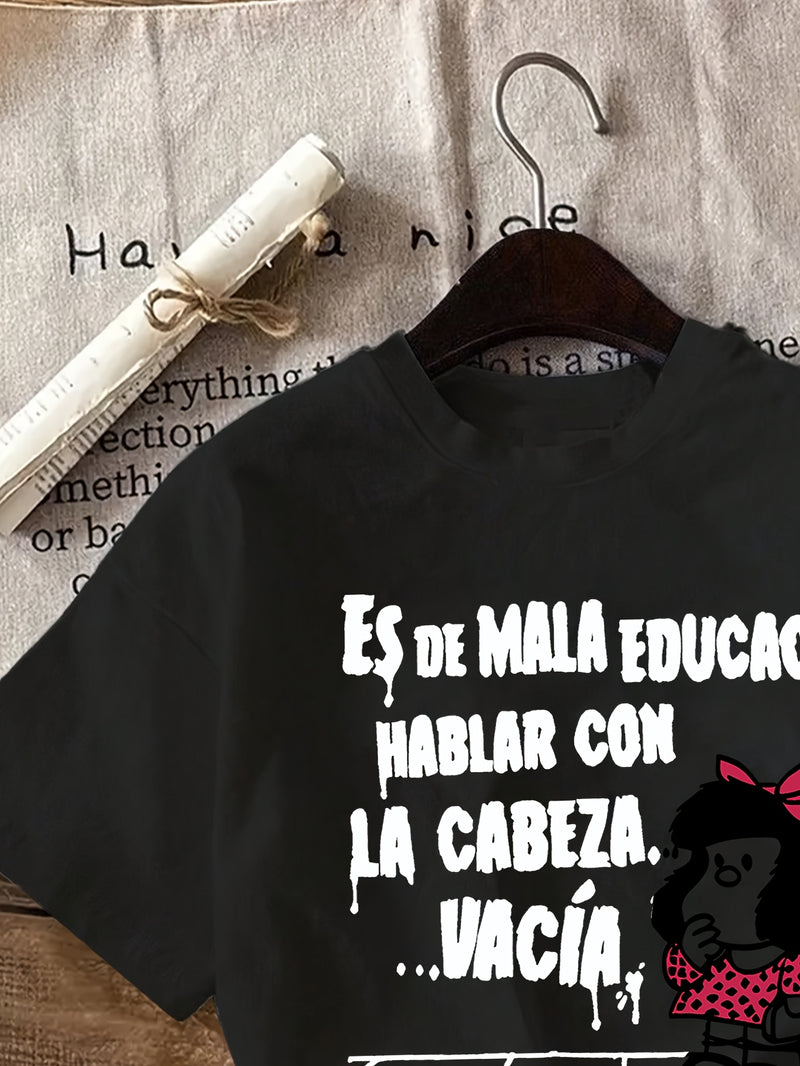 Women’s Graphic Print T-shirt Crew Neck Casual.