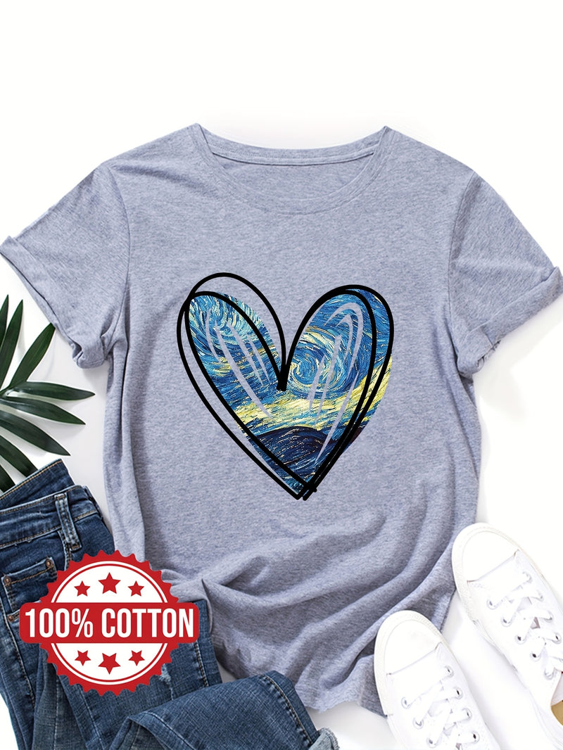 Women's "Starry Sky Love" Graphic T-Shirt.