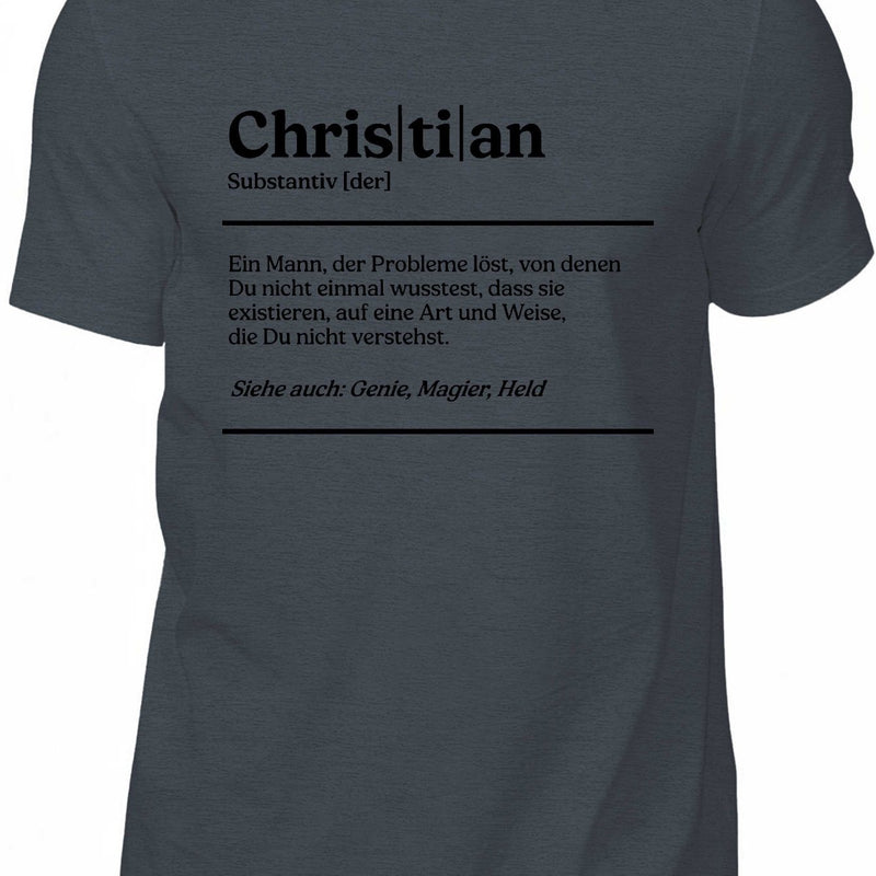 Men's Summer T-Shirt with a Fun Christian German Name And Short Sleeves.