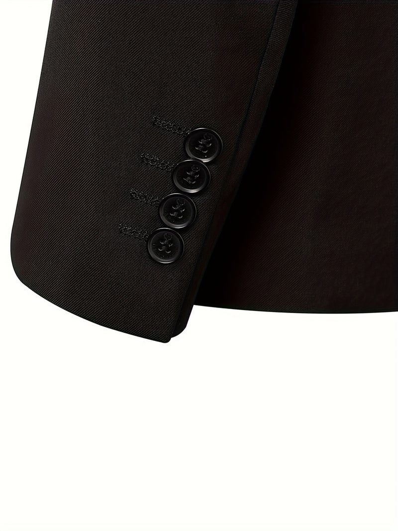 2pcs Men's Casual Zhongshan Suit with Stand Collar.