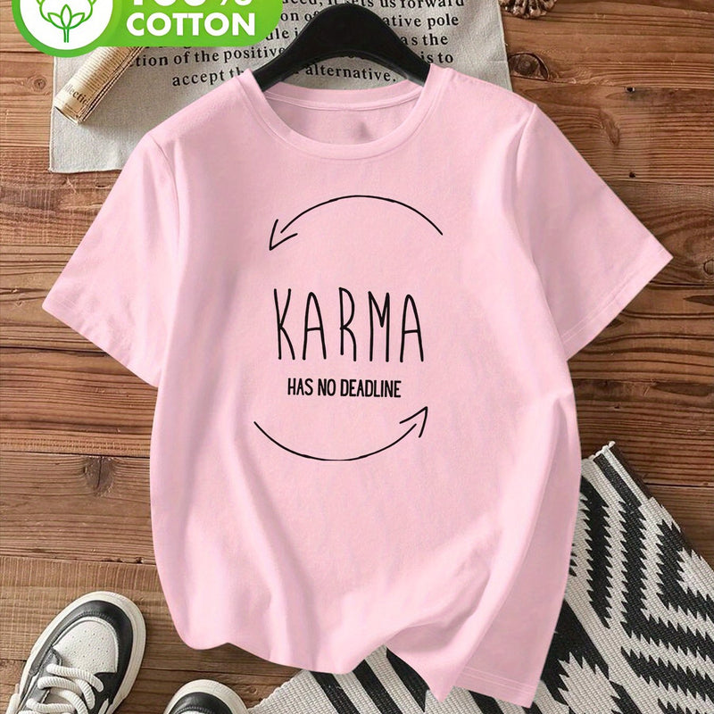 Women's Stylish Printed Round Neck Short-Sleeve T-Shirt.