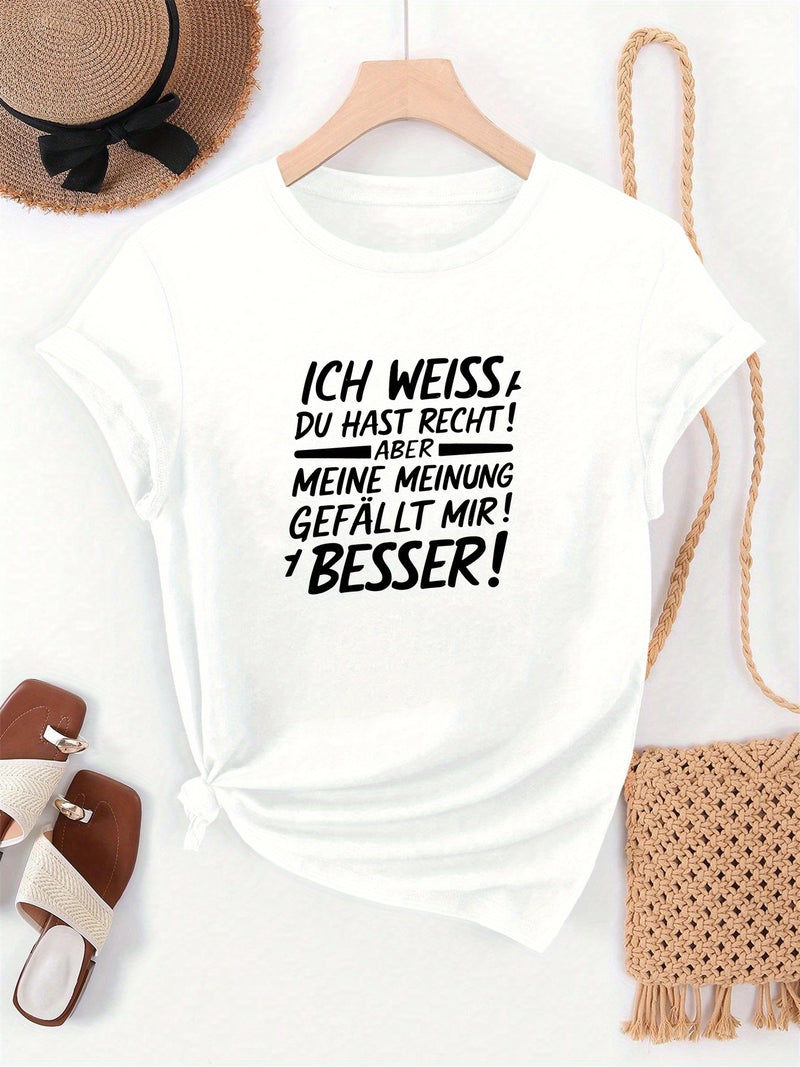Women's Round Neck Short T-Shirt.