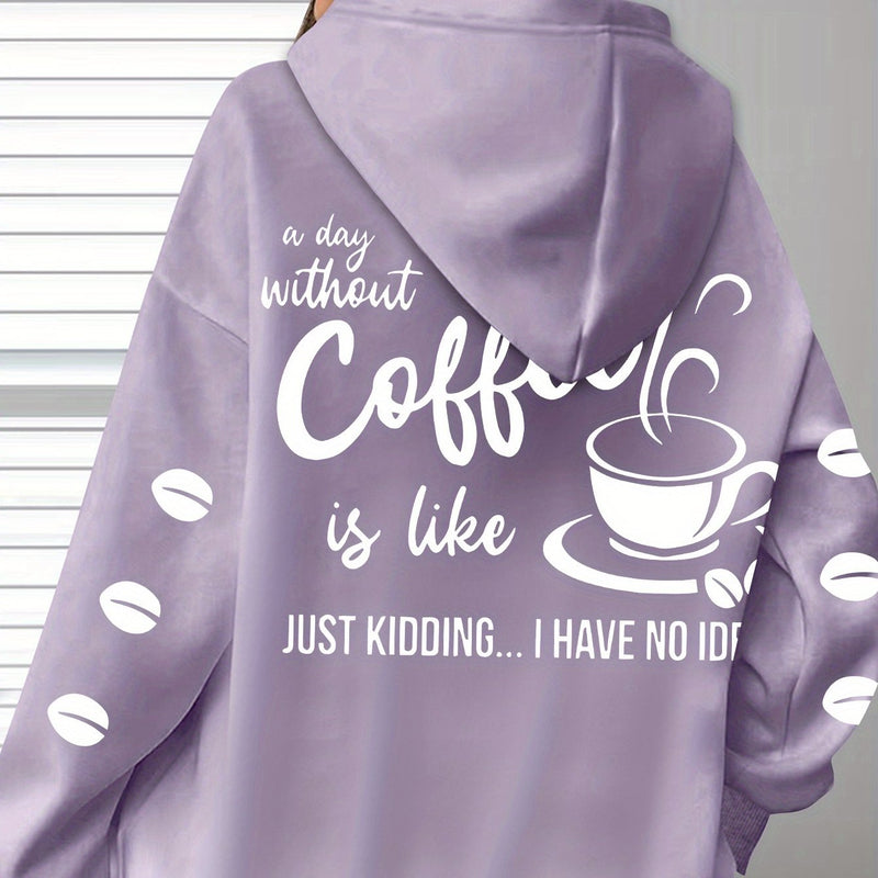 Women's Cozy Coffee Graphic Hoodie.