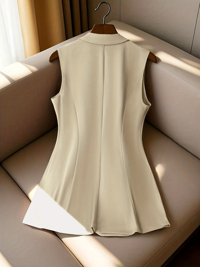 Ladies New Spring, Autumn And Winter Business Elegant Lapel Suit Vest.