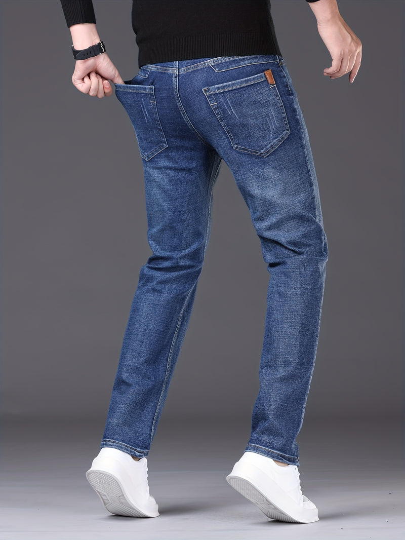 Men's Stretch Slim Straight-Leg Jeans for Spring And Autumn.