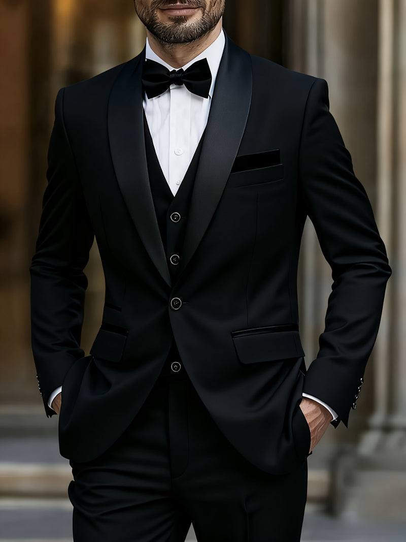 Men's Three-Piece Suit, Large Size, Includes Suit Trousers.