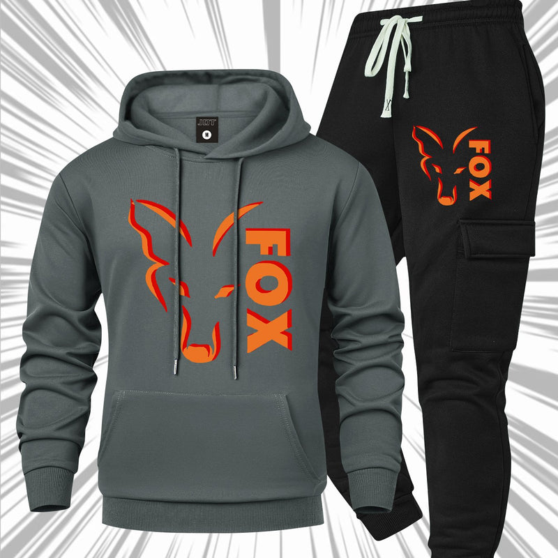 Men's Casual 2pcs Set, Fashion Long Sleeve Streetwear Hoodie.