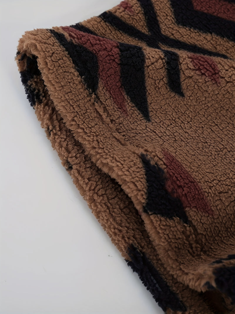 Men's Winter Set: Bohemian Pattern Warm Turn- Collar.