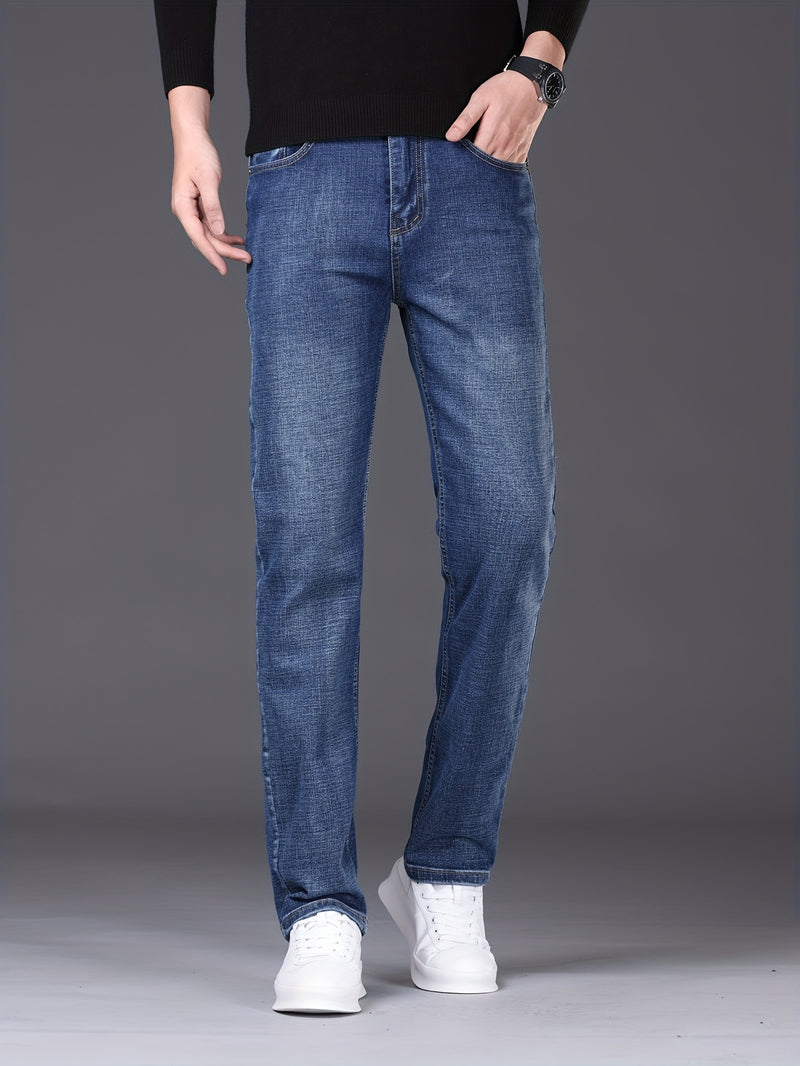 Men's Stretch Slim Straight-Leg Jeans for Spring And Autumn.