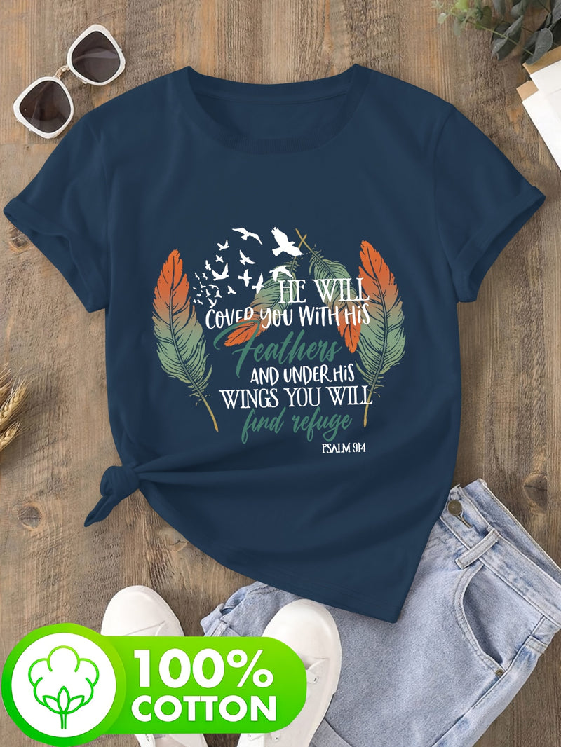 Women's T-Shirt with Psalm 91 Design.