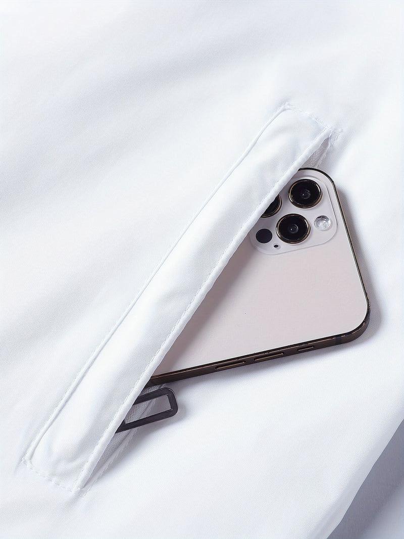 Men's Classic Design Baseball Collar Jacket For Spring Fall.