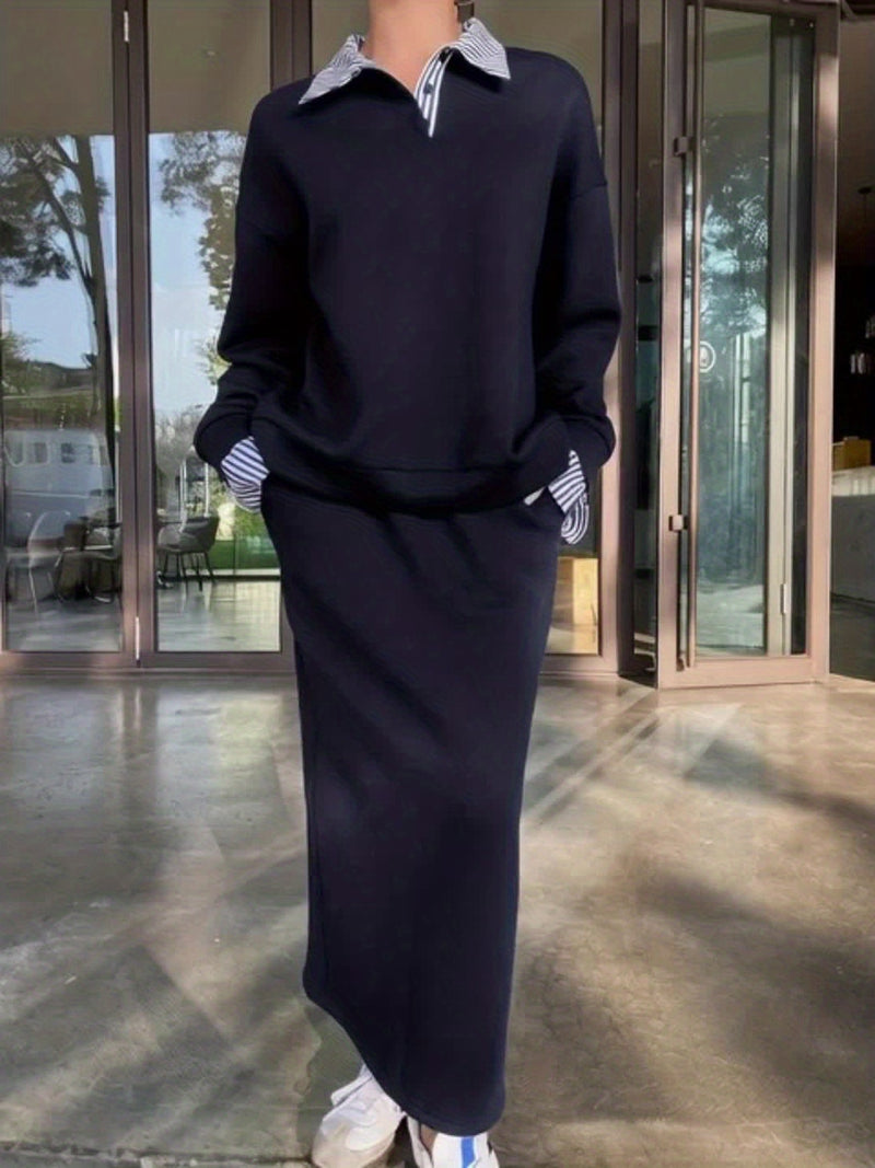 Women's College-Style Two-Piece Outfit.