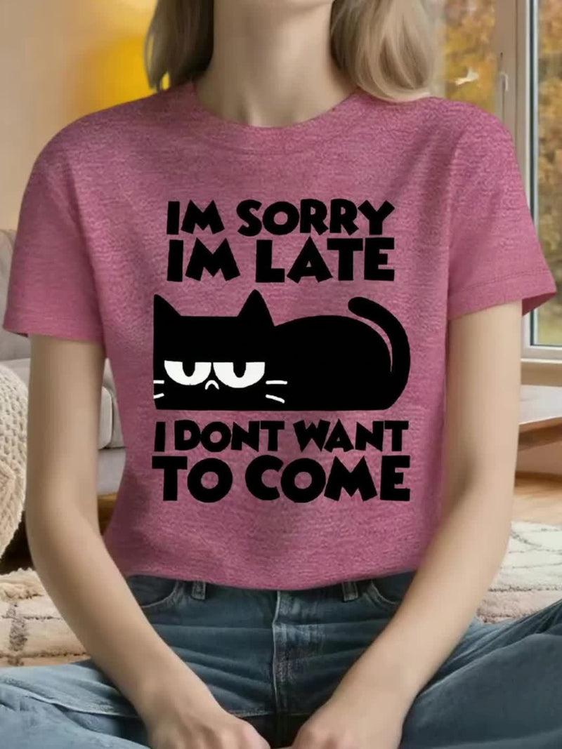 3pcs Women’s Featuring a Round-Neck Short-Sleeve T-Shirt.