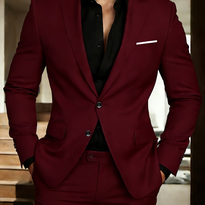 Men'S Premium Two-Piece Suit, Plus-Size Suit Set with Pants.