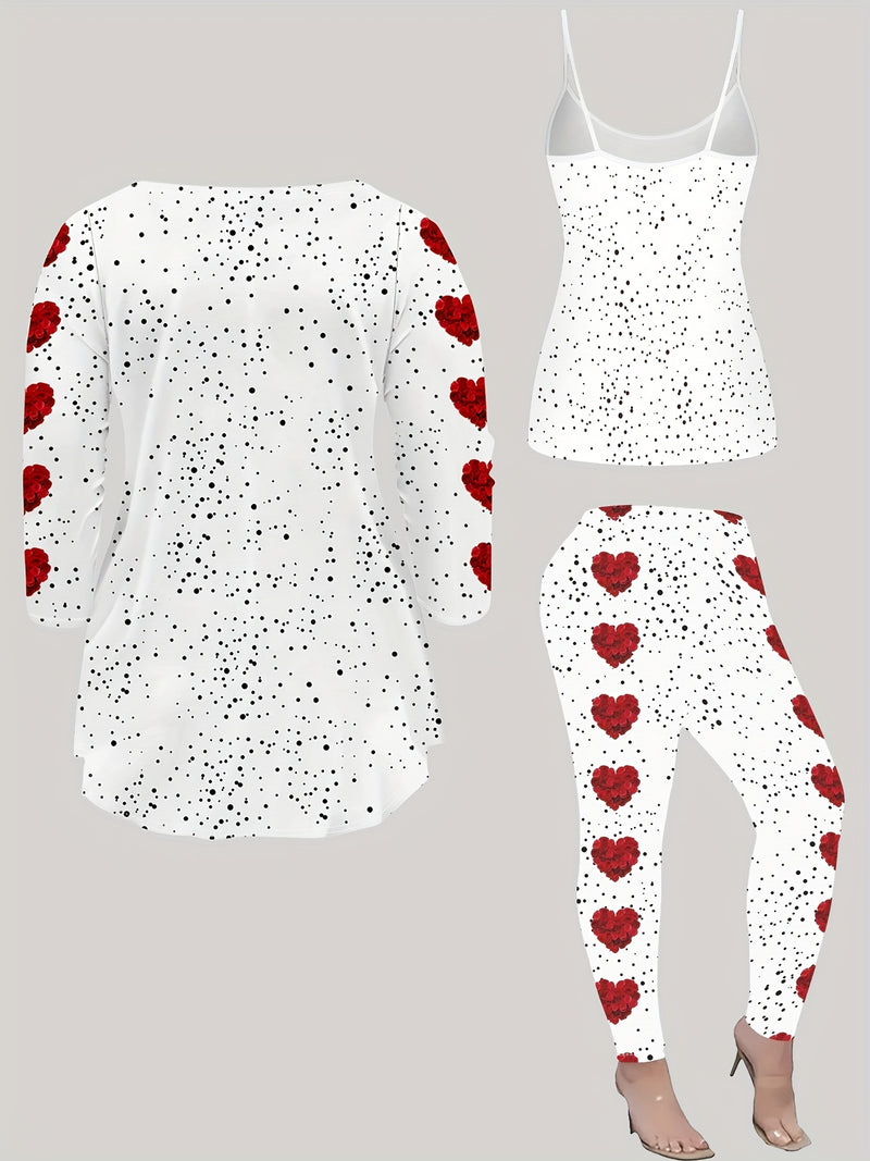 Women’s Fashionable Free Mix-and-Match Heart Rose Print.