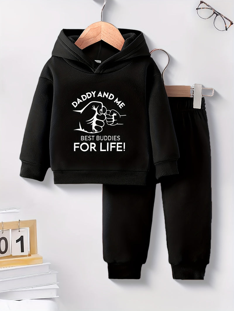 Boys' Autumn/Winter Casual English Letter Graphic Fist Bump.