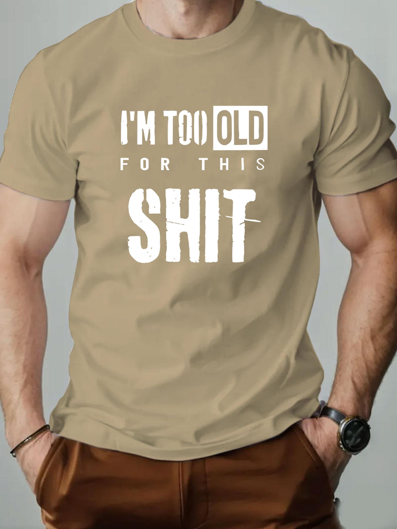 Men's SHIT Graphic Summer Casual Crew Neck Short Sleeve T-Shirt.