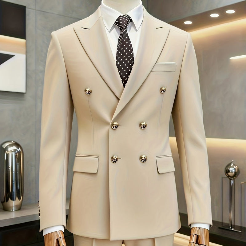 Men'S Premium Two-Piece Suit - Tailored Business Casual Blazer And Trousers.