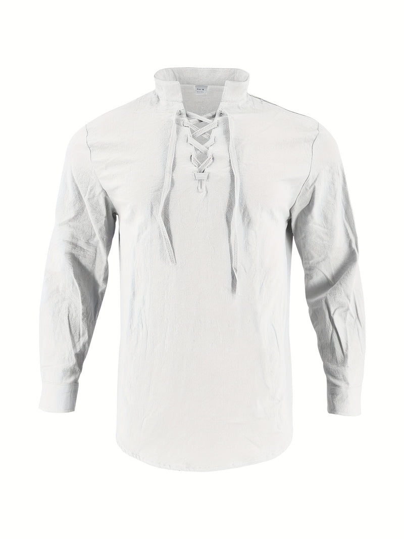 Men's Breathable Fabric Short-Sleeve V-Neck Oversized Casual T-Shirt.