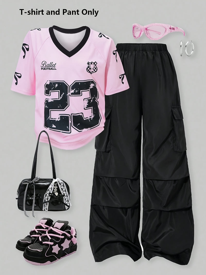 Women’s Fashion Casual T-Shirt and Pants Set.