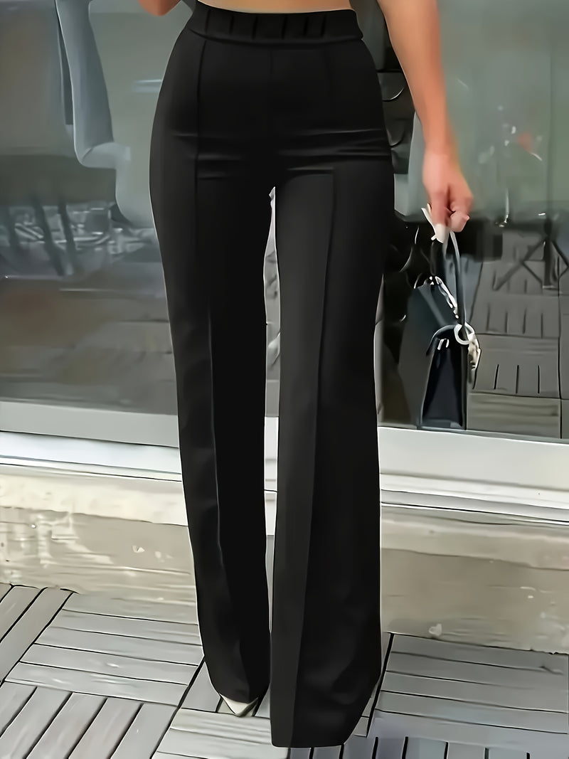 Women’s Black High-Waisted Wide-Leg Pants.