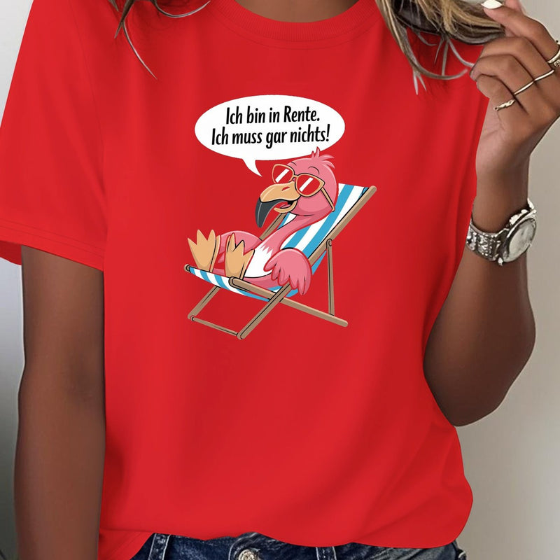 Humorous German Saying Flamingo Chill Women'S Cozy Tee.