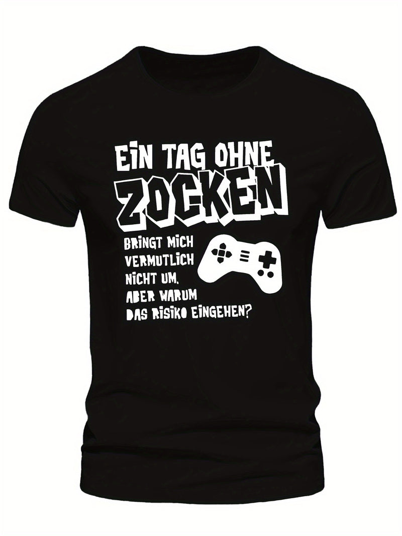 Men's Short-Sleeve Summer T-Shirt with German Streetwear Design.