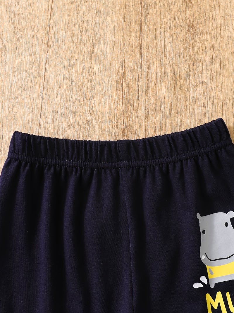 Four-Color Hippo Pattern Warm and Comfortable Set of Eight Pieces.