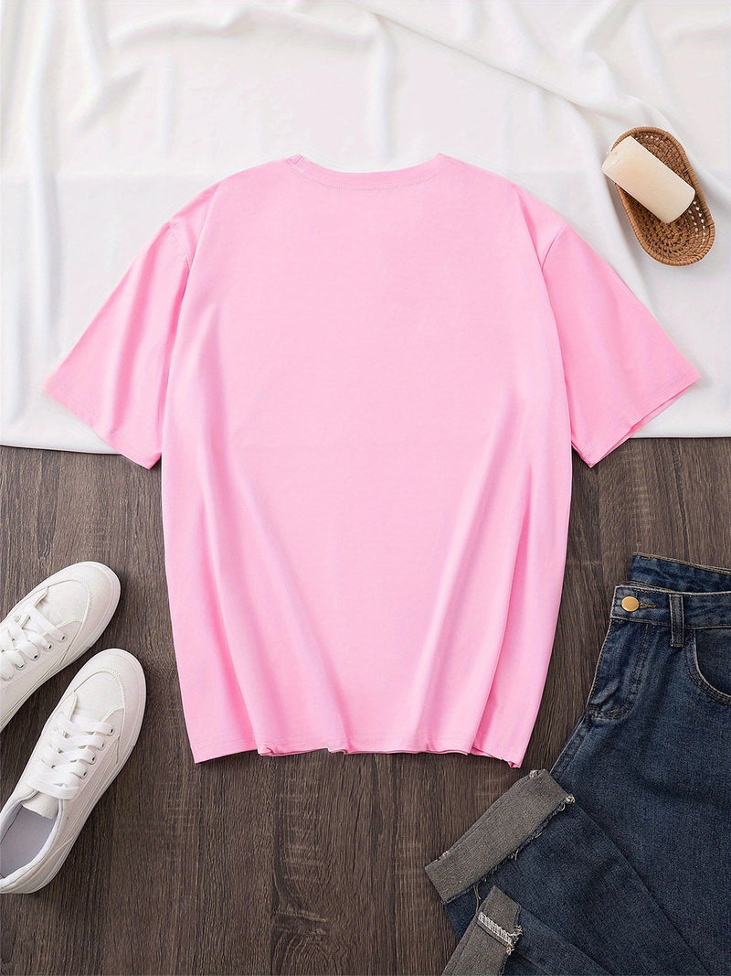 Women’s  Pocket Panda Climbing Rope Cute Pattern Print Fashion Crew Neck T-Shirt.
