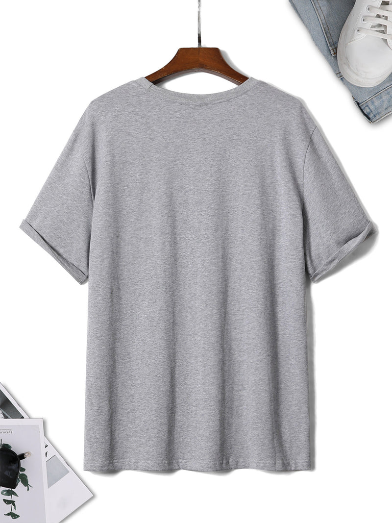 Men's Cotton T-Shirt with Balance Line Art & Minimalist Cursive Lettering.
